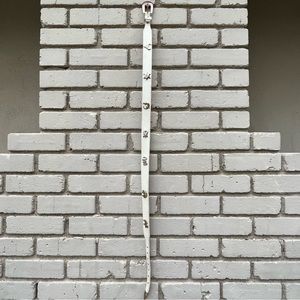 Vintage 1990 Leegin White Leather Desert Animal Western Belt